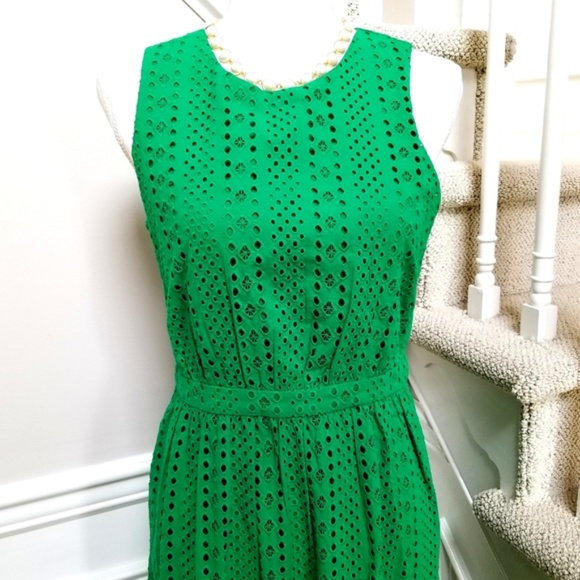 J crew green eyelet dress deals